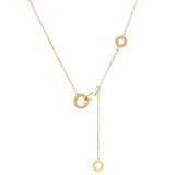 European High Titanium Steel Double Ring Letter B Necklace