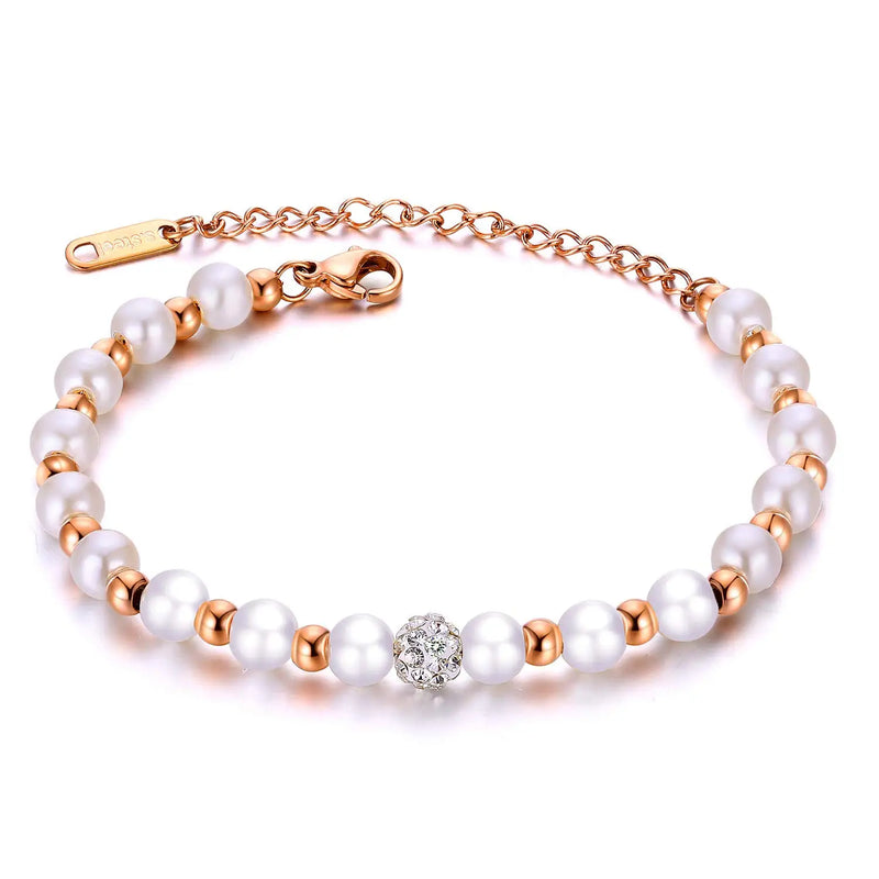 European Stainless Steel 316L Women Bracelet Chain AAA CZ Charms Couple Jewelry