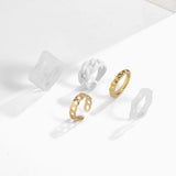 European Style Acrylic Square Ring Set Metal Chain Ring