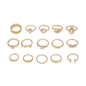 European Style Geometric Ring Set Exaggerated Joint Ring