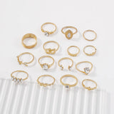 European Style Geometric Ring Set Exaggerated Joint Ring