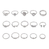 European Style Geometric Ring Set Exaggerated Joint Ring