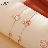 Fine S925 Sterling Silver CZ Rabbit Bracelet for Women