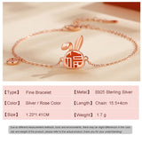 Fine S925 Sterling Silver CZ Rabbit Bracelet for Women