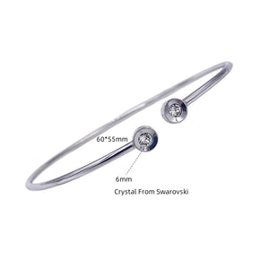 European Flexible Cuff Bracelet 316 Stainless Steel Silver 14K Jewelry