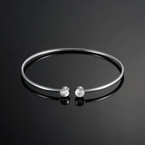 European Flexible Cuff Bracelet 316 Stainless Steel Silver 14K Jewelry