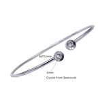 European Flexible Cuff Bracelet 316 Stainless Steel Silver 14K Jewelry