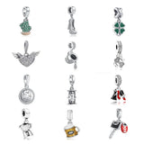 Green Clover Cactus Pendant 925 Silver Beads for Bracelet Making