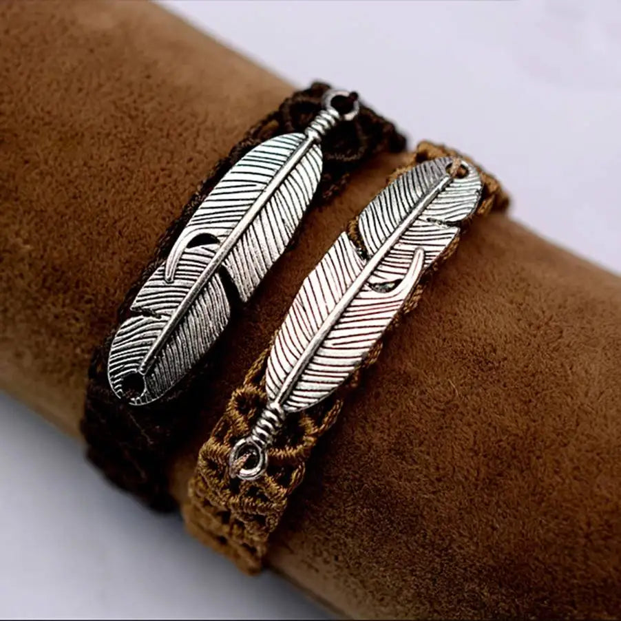 Vintage Leather Bracelet Snap Button Cuff Men's Jewelry