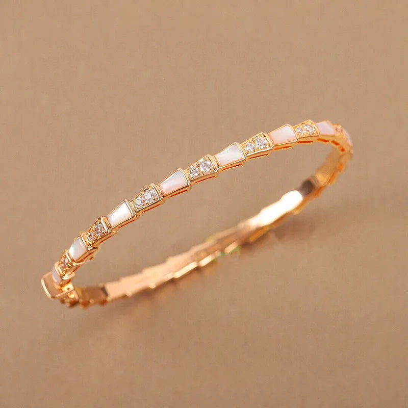 High Jewelry Red Chalcedony Snake Bone Bracelet