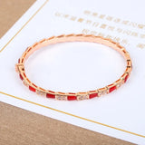 High Jewelry Red Chalcedony Snake Bone Bracelet