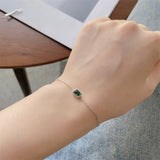 European Light Green Zircon Tennis Bracelet S925 Silver Jewelry