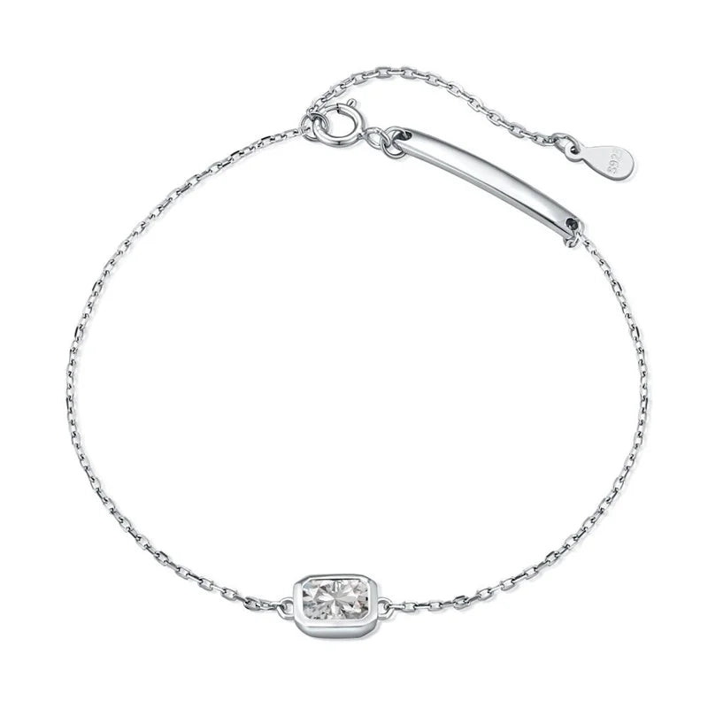 European Light Green Zircon Tennis Bracelet S925 Silver Jewelry