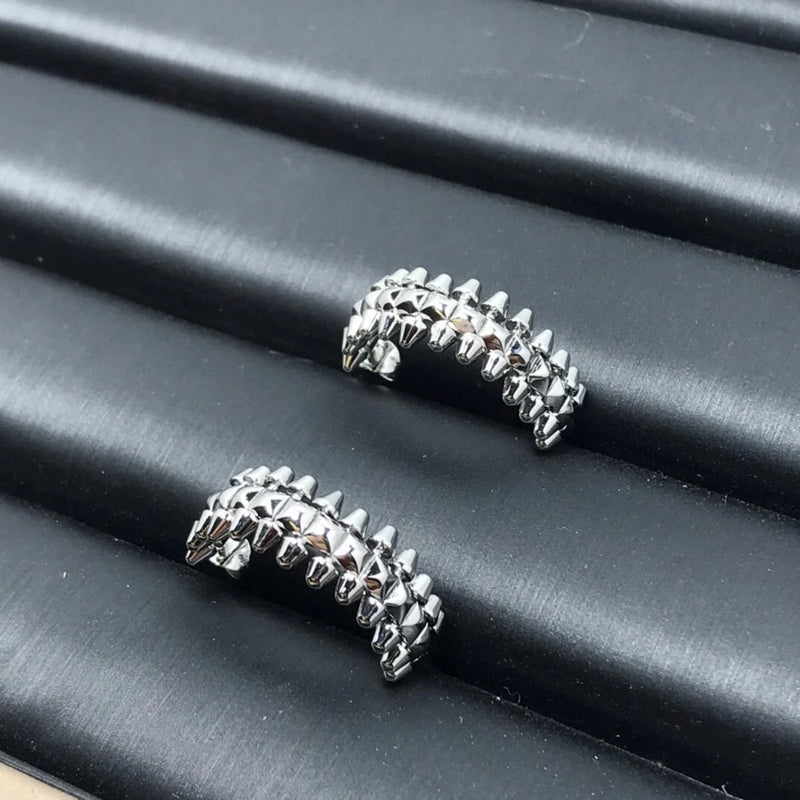 925 Sterling Silver Stud Earrings - Women's Punk High Jewelry
