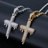 Micro Pave CZ Cross Pendant Necklace