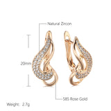 European Double Twist Zircon Earrings for Women 585