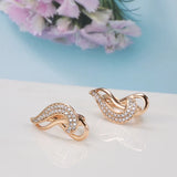 European Double Twist Zircon Earrings for Women 585