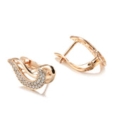 European Double Twist Zircon Earrings for Women 585