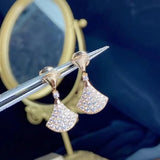 European Silver Zircon Skirt Earrings Women Jewelry