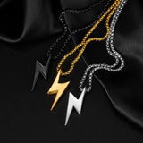 Punk Hiphop Lightning Charm Pendant Necklace