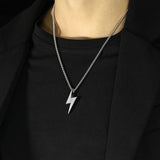 Punk Hiphop Lightning Charm Pendant Necklace