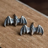 Small Bat 925 Sterling Silver Stud Earrings Unisex Halloween Spooky