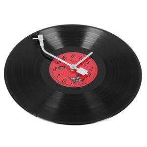European Retro Vinyl Record Wall Clock Ultra-Quiet Decorative for Cafe Bar