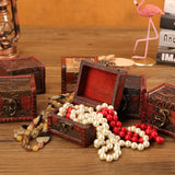 European Retro Wooden Table Storage Box Jewelry Organizer