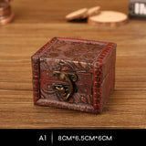 European Retro Wooden Table Storage Box Jewelry Organizer