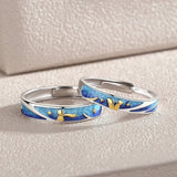 Enamel Little Prince & Fox Ring, S925 Silver, Birthday Party Wedding Gift