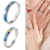 Enamel Little Prince & Fox Ring, S925 Silver, Birthday Party Wedding Gift