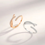 European Sterling Silver CZ Cross Finger Ring for Women