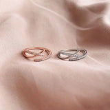 European Sterling Silver CZ Cross Finger Ring for Women