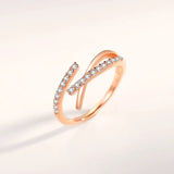 European Sterling Silver CZ Cross Finger Ring for Women