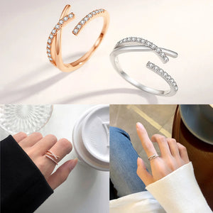 European Sterling Silver CZ Cross Finger Ring for Women