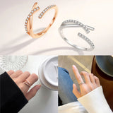 European Sterling Silver CZ Cross Finger Ring for Women