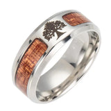 Wood Masonic Ring Silver Wedding Band