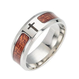 Wood Masonic Ring Silver Wedding Band