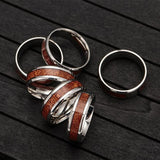 Wood Masonic Ring Silver Wedding Band