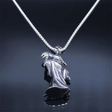 European Antique Death Necklace Men's Punk Rock Stainless Steel Pendant Long