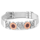 European Style Dog Paw Avocado Slide Charm Bracelet Stainless Steel Mesh Bangle