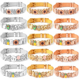 European Style Dog Paw Avocado Slide Charm Bracelet Stainless Steel Mesh Bangle