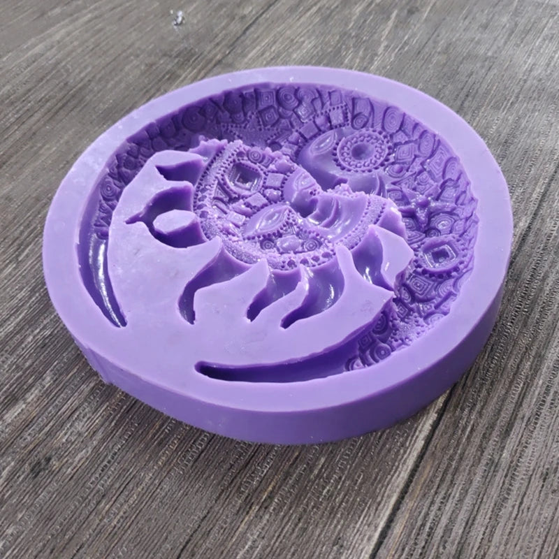 Moon Sun Shape Silicone Cement Plaster Mold for Diy Resin Crafts