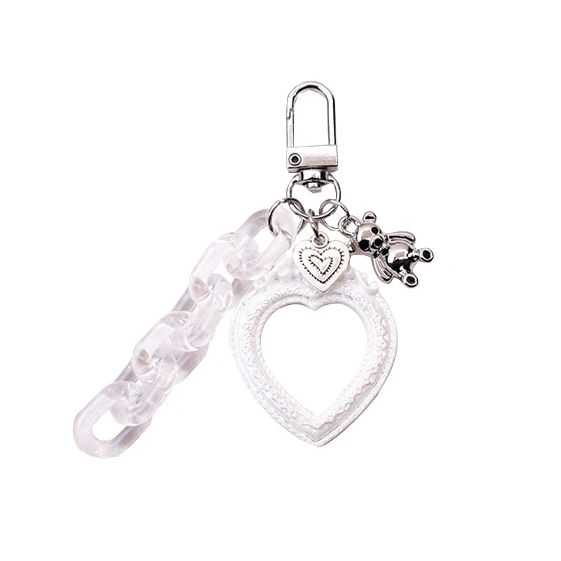 European Style Relief Photo Frame Keychain Acrylic
