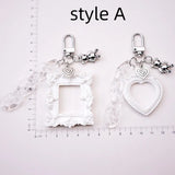 European Style Relief Photo Frame Keychain Acrylic