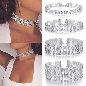 European Style Women Choker Necklace Rhinestone Collar Gift