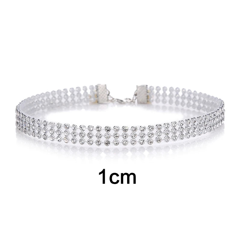 European Style Women Choker Necklace Rhinestone Collar Gift