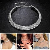 European Style Women Choker Necklace Rhinestone Collar Gift