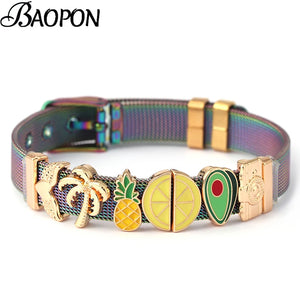 European Style 10mm Charm Slide Beads Mesh Bracelet Women Jewelry Gift