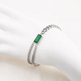 European Temperament Men/Women Bangles Stainless Steel Double Chain Bracelets